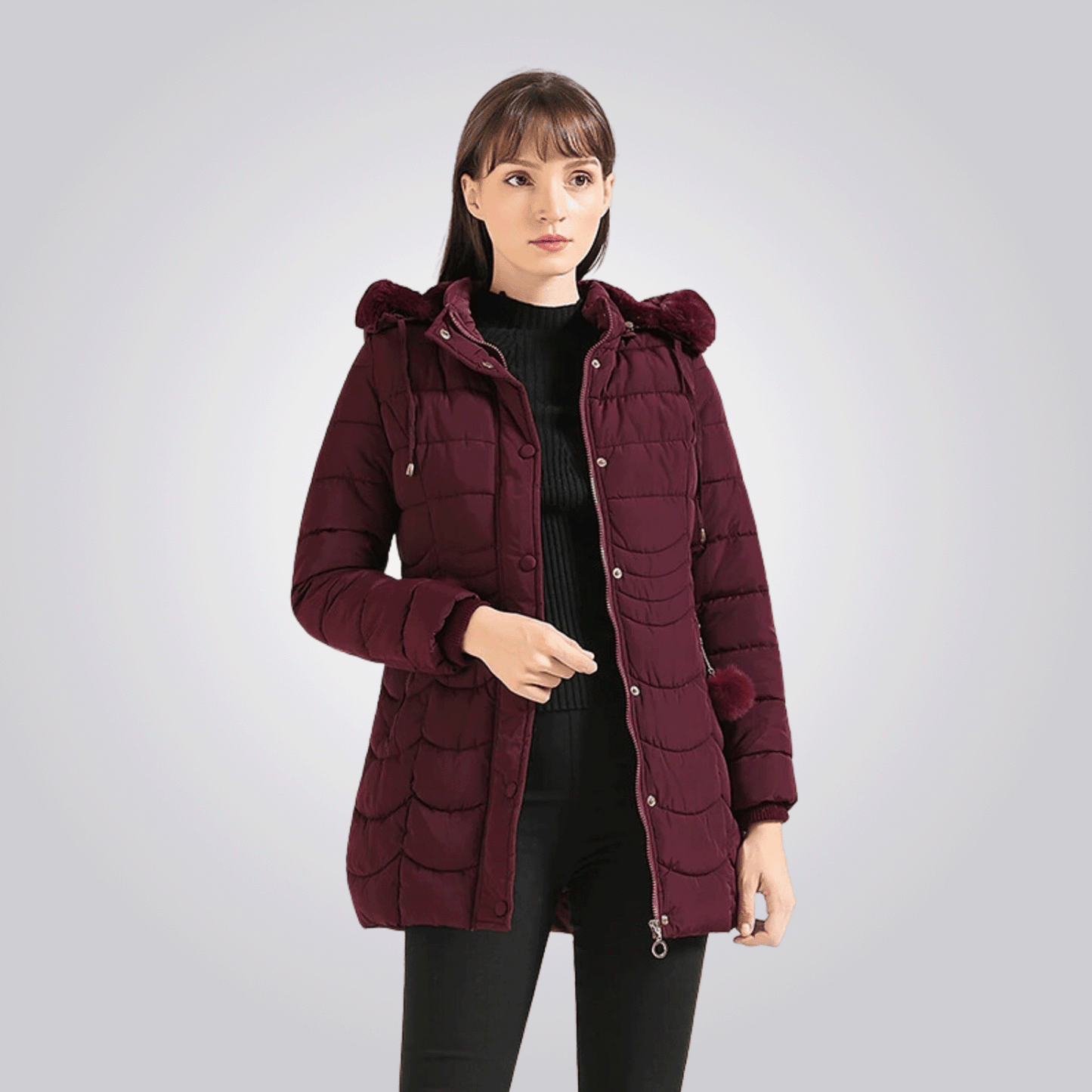 Manteau Long avec Capuche Amovible pour Femme | Idéal pour l’Hiver