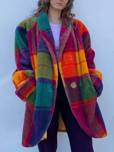 Manteau à carreaux pour femmes