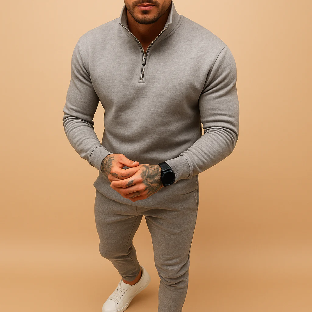 Ensemble Loungewear avec Hoodie Demi‑Zip pour Homme | Idéal pour les Moments de Détente au Quotidien