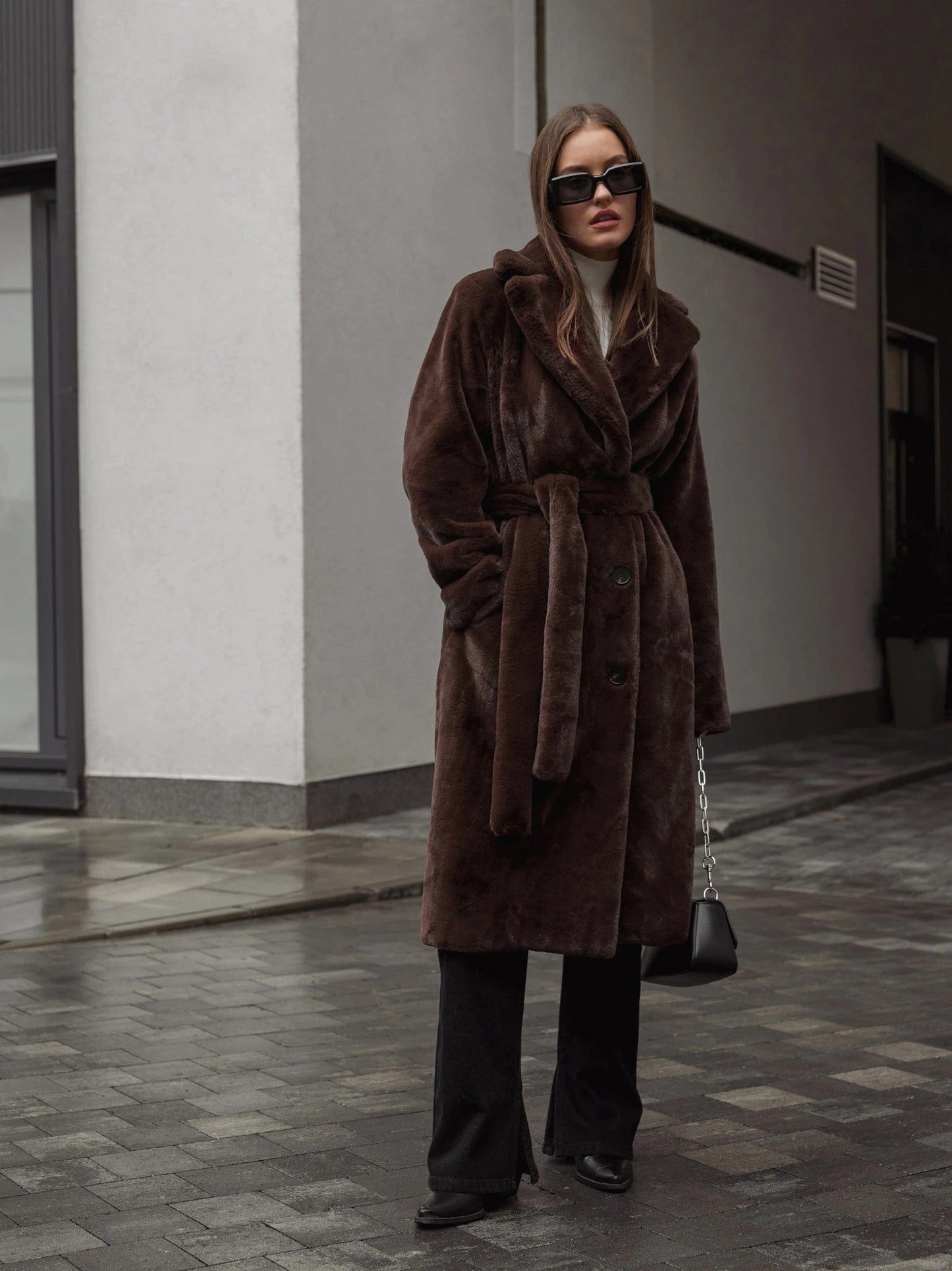 Manteau Long avec Ceinture pour Femmes | Idéal pour La Saison Hivernale