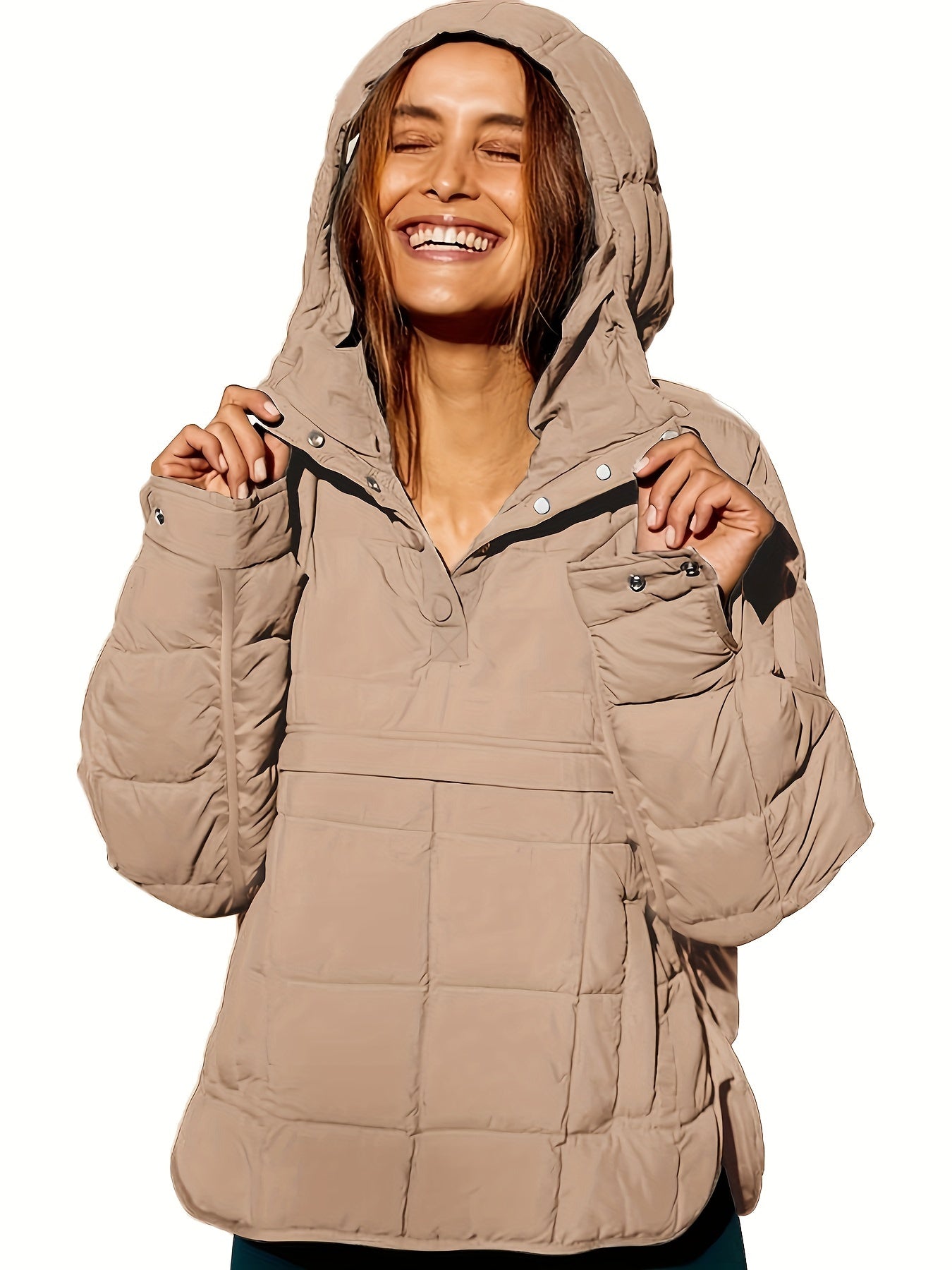 Veste à Capuche Matelassée avec Fermeture Zippée pour Femme | Idéale pour la Saison Froide