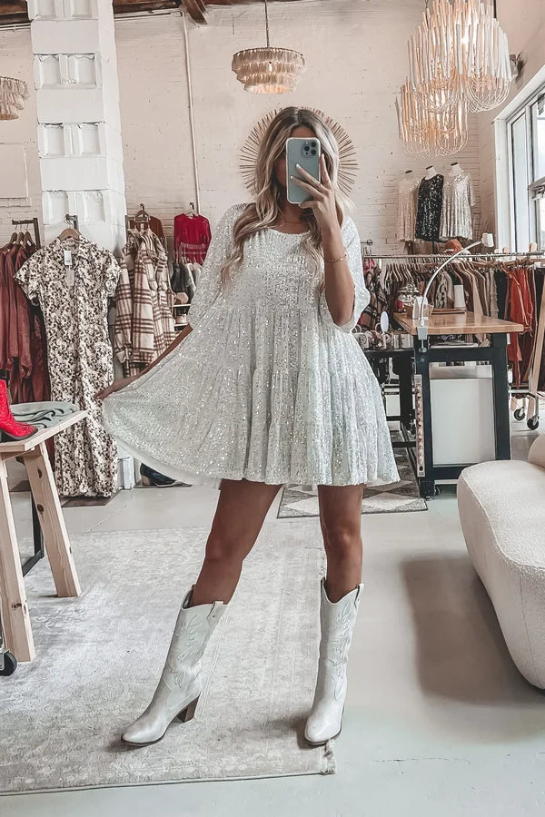 Robe Courte avec Manches Courtes pour Femmes | Idéale pour les Occasions Spéciales