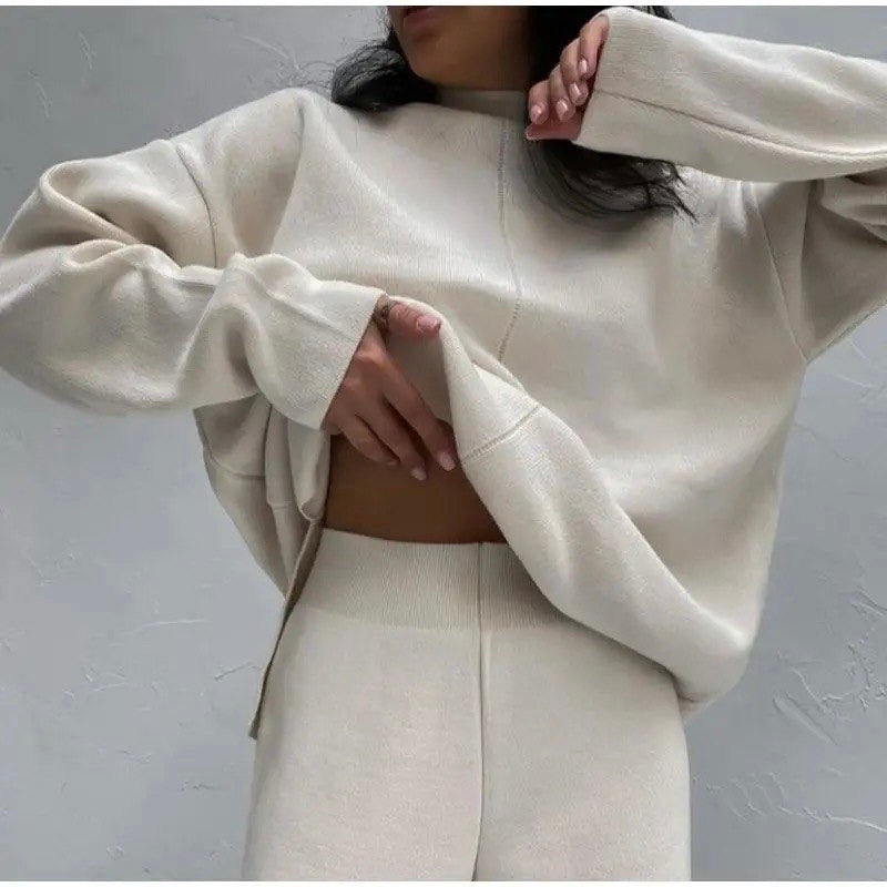 Ensemble Décontracté Deux Pièces avec Haut Ample et Pantalon Large pour Femmes | Idéal pour la Maison et les Sorties Quotidiennes