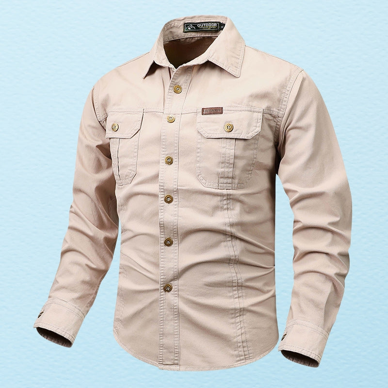 Chemise à Manches Longues avec Poches Poitrine pour Homme | Idéal pour Usage Quotidien et Activités