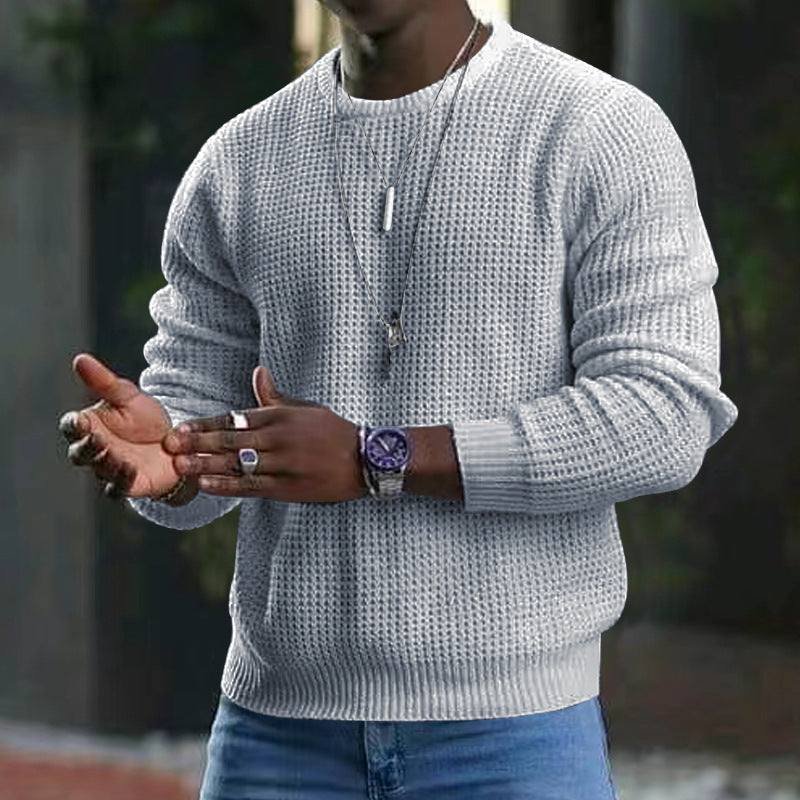 Pull à Manches Longues avec Col Rond pour Homme | Idéal pour Bureau et Quotidien