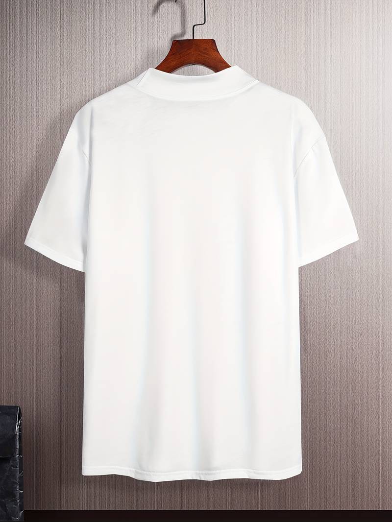 T-shirt Col Montant Avec Coupe Classique Pour Homme | Idéal Pour Les Tenues Décontractées Du Quotidien