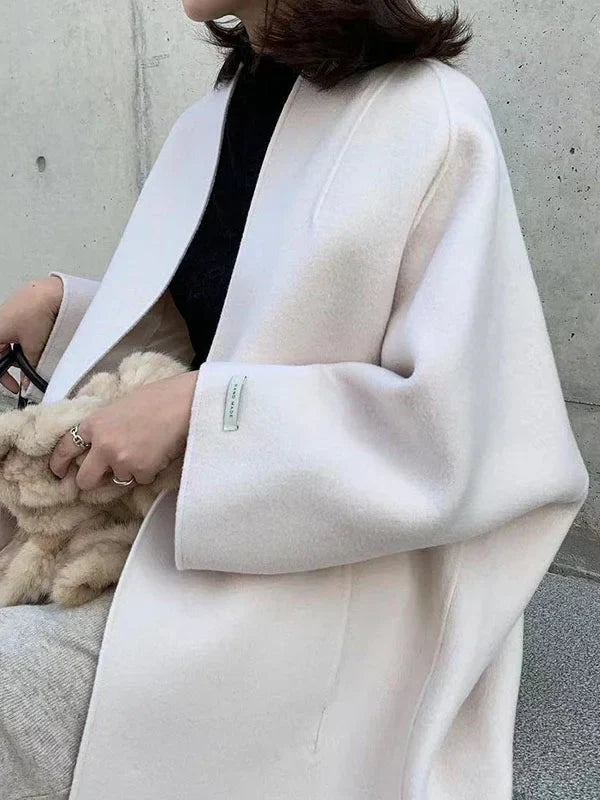 Manteau Long Croisé Sans Boutons pour Femme | Idéal pour l’Hiver