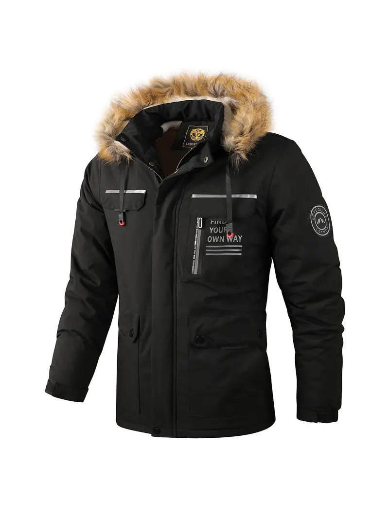 Parka Longue avec Capuche Amovible et Poches Multiples pour Hommes | Idéale pour l’Hiver