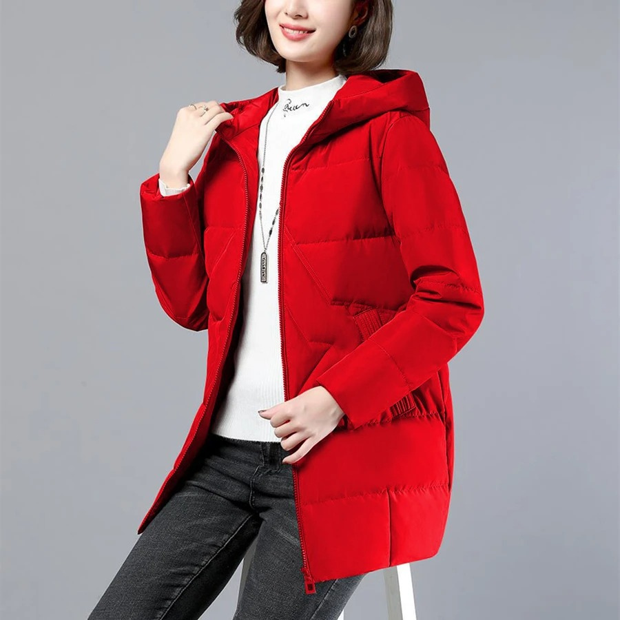 Veste Matelassée À Col Rond avec Motif Côtelé pour Femme | Idéale pour La Saison Automne-Hiver