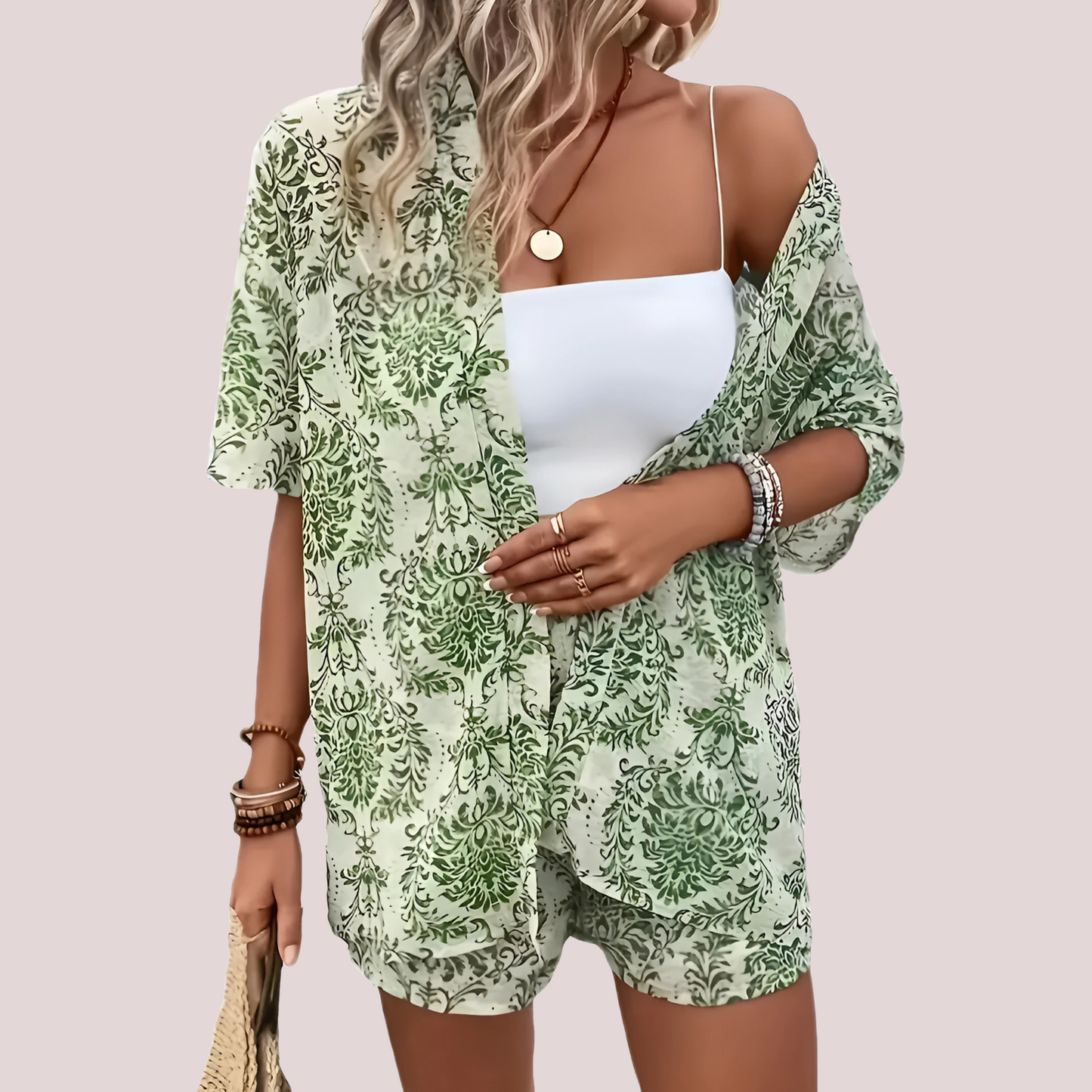 Ensemble Deux Pièces avec Blouse Ample et Short pour Femme | Idéal pour l'Été Décontracté