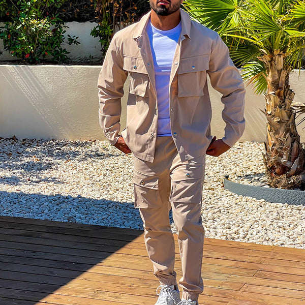 Ensemble Cargo pour Homme avec Chemise et Pantalon Coordonnés | Idéal pour un Usage Urbain et les Loisirs