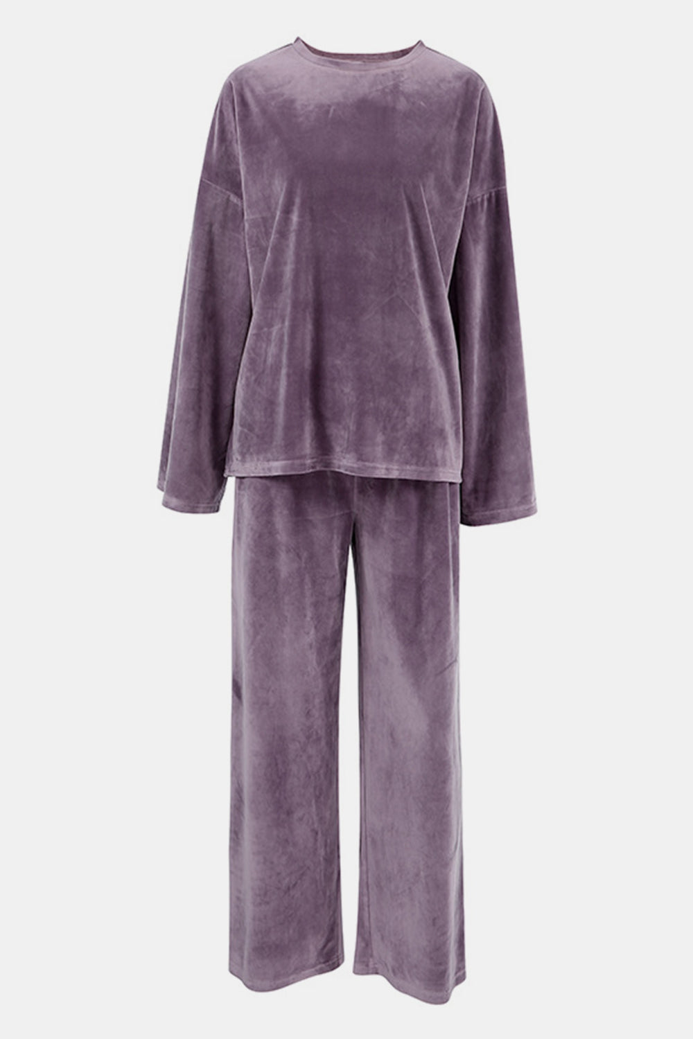 Ensemble Deux Pièces avec Haut à Manches Longues Col Rond et Pantalon à Cordon pour Femme | Idéal pour un Usage Quotidien