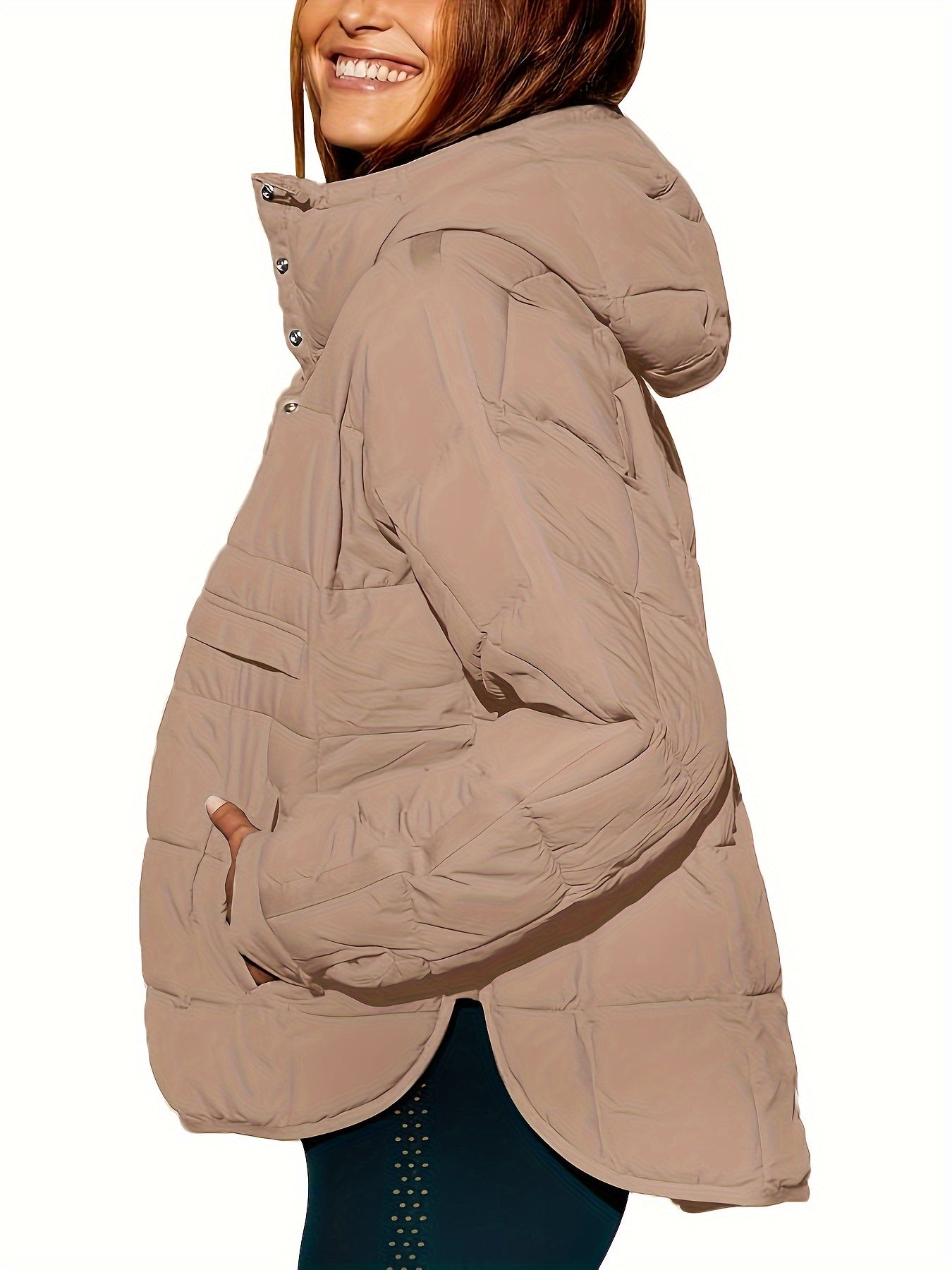 Veste à Capuche Matelassée avec Fermeture Zippée pour Femme | Idéale pour la Saison Froide