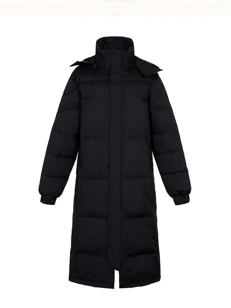Manteau Long avec Capuche et Fermeture Zippée pour Hommes | Idéal pour l’Hiver