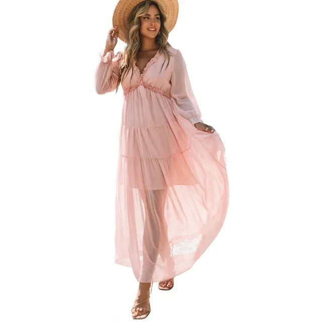 Robe Longue à Imprimé Floral Vert Foncé pour Femme | Idéale pour les Événements en Jardin et les Soirées d'Été
