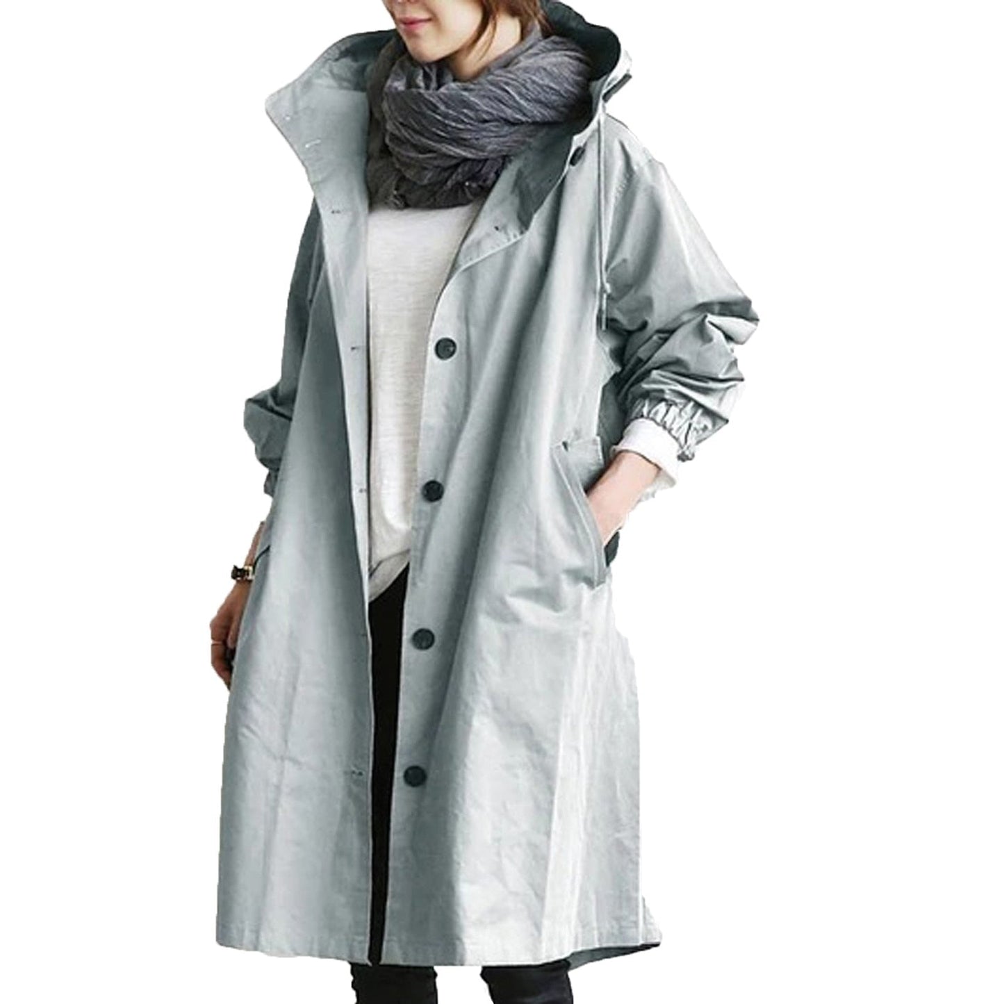 Imperméable Long avec Capuche pour Femme | Adapté à Toutes les Saisons