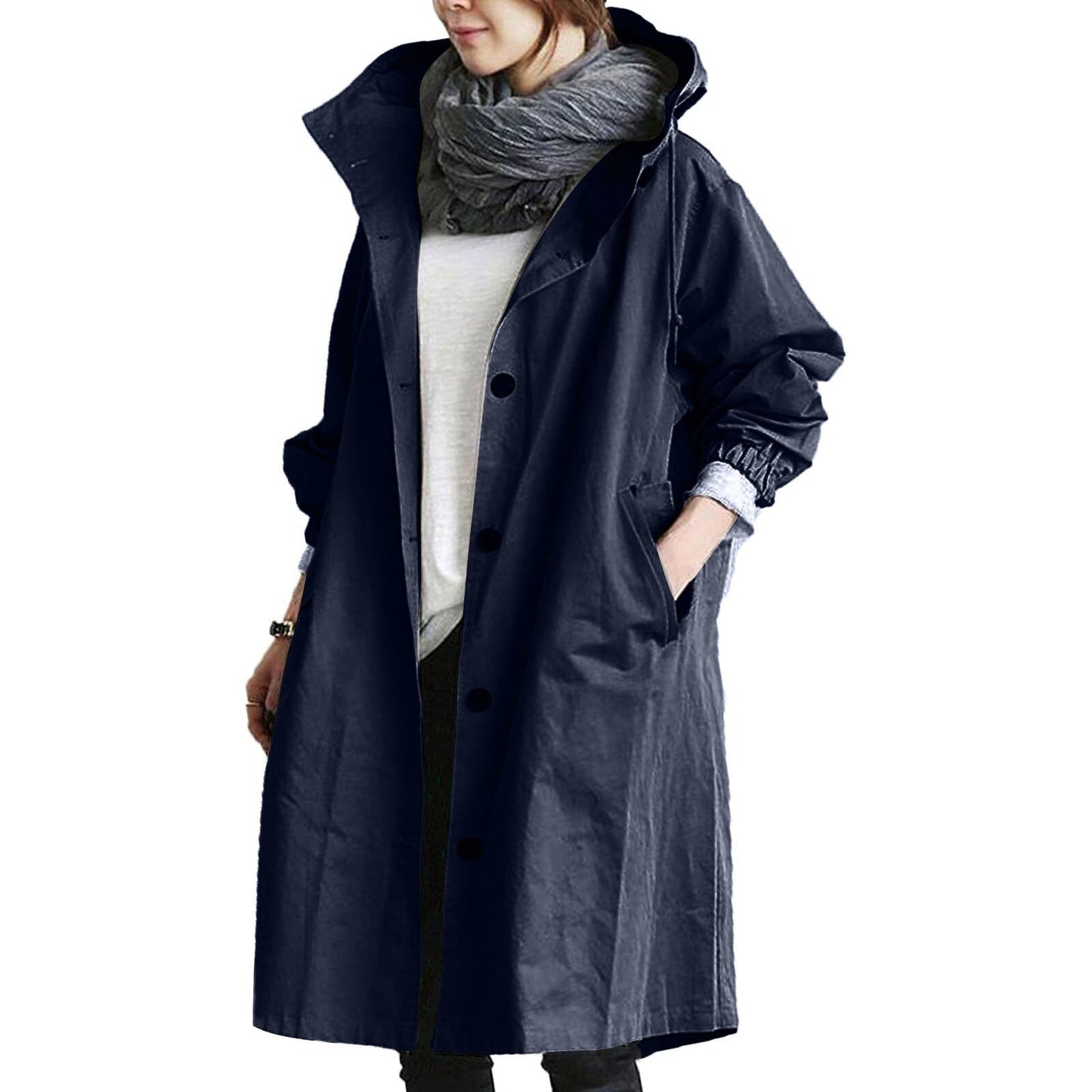Imperméable Long avec Capuche pour Femme | Adapté à Toutes les Saisons