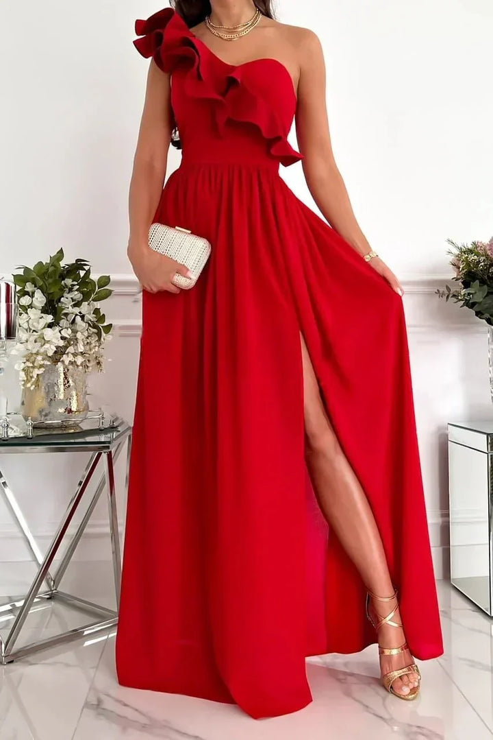Robe Longue Asymétrique à Épaule Unique pour Femme | Idéale pour les Fêtes d'Été