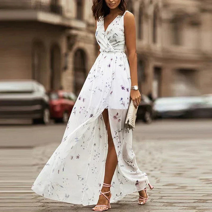 Robe Longue à Motifs Floraux pour Femme | Idéale pour les Journées d'Été