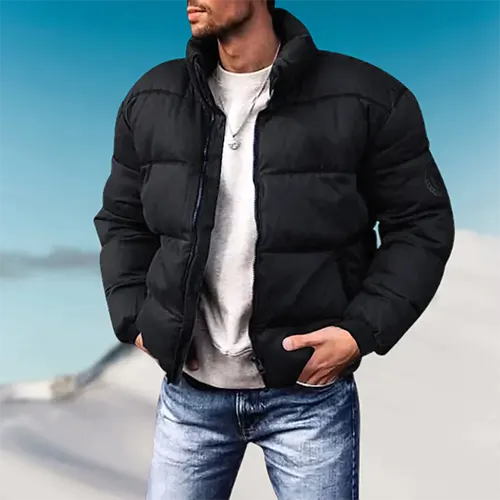 Doudoune Courte avec Col Montant pour Homme | Idéale pour l’Hiver