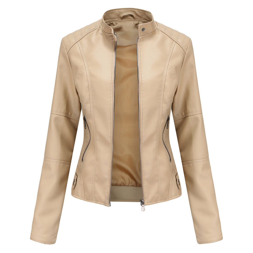 Veste Courte À Col Et Fermeture Zippée pour Femme | Idéale pour Mi-Saison