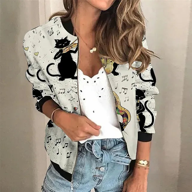 Veste zippée imprimée pour femmes | Idéal pour toutes les saisons