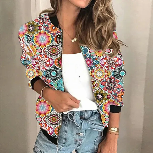 Veste zippée imprimée pour femmes | Idéal pour toutes les saisons