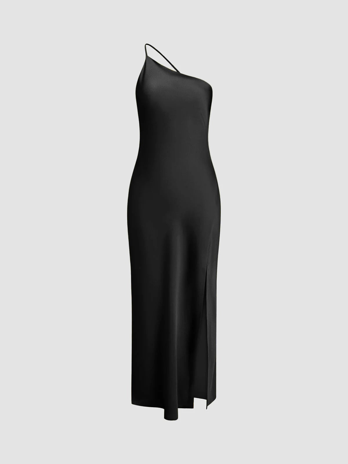 Robe Midi à Une Épaule avec Fente Latérale pour Femme | Idéale pour les Soirées ou Occasions Spéciales