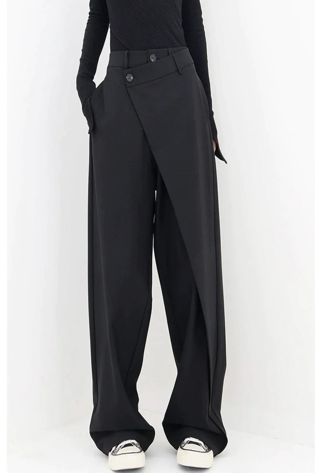 Pantalon Asymétrique à Jambes Larges pour Femme | Idéal pour un Usage Quotidien en Saison Tempérée