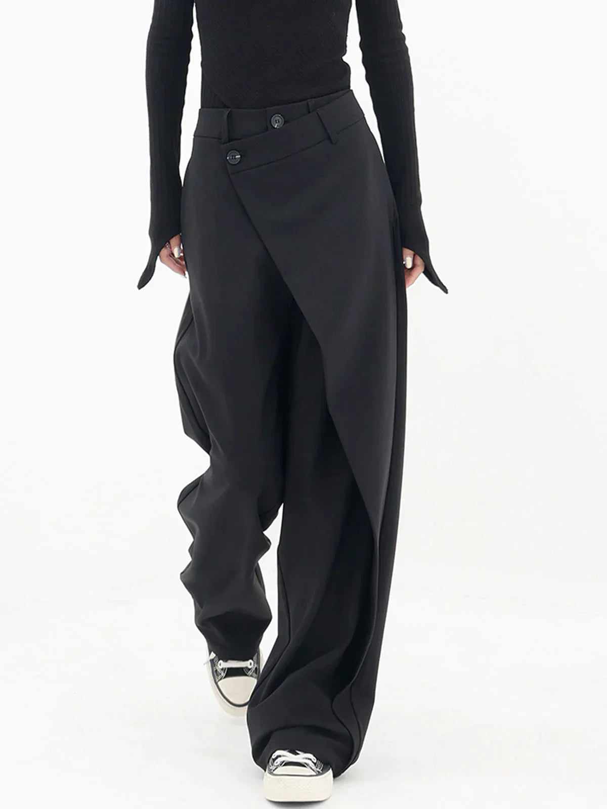 Pantalon Asymétrique à Jambes Larges pour Femme | Idéal pour un Usage Quotidien en Saison Tempérée