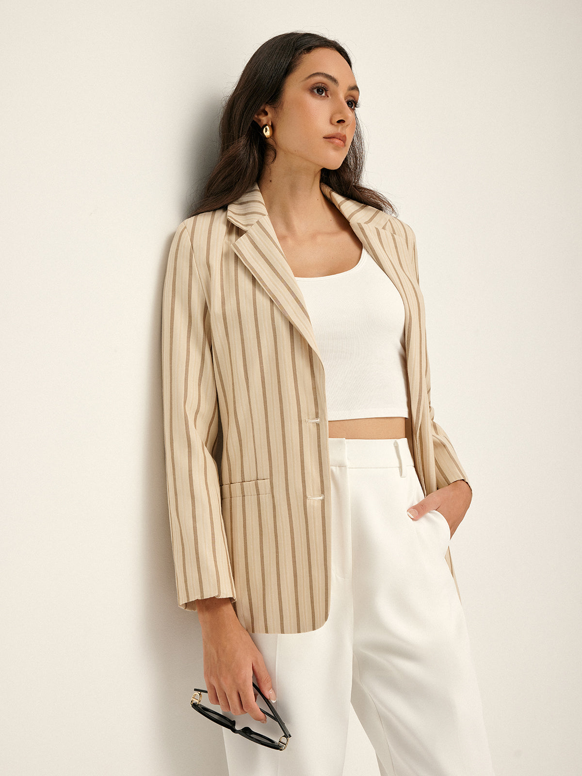 Blazer Imprimé avec Poches Et Boutons pour Femme | Idéal pour Le Travail Et Les Loisirs