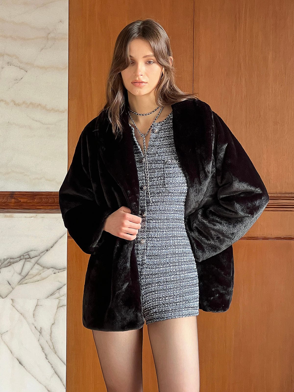 Veste Longue À Motif Uni pour Femme | Idéale pour L’Hiver