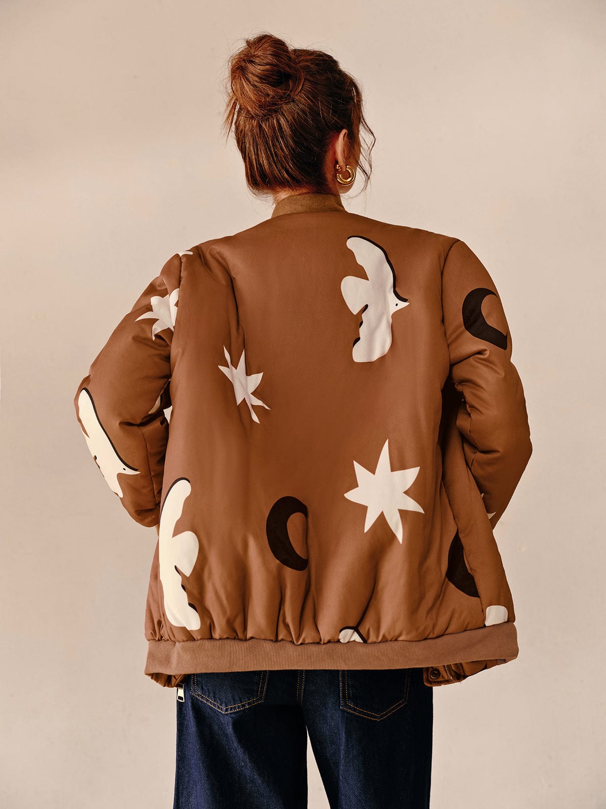 Veste Bomber Oversize À Motifs pour Femme | Idéale pour Un Look Décontracté