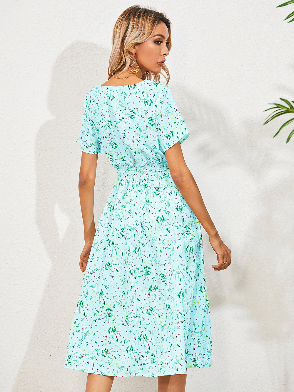 Robe à Fleurs avec Manches Bouffantes pour Femme | Idéale pour les Occasions Estivales