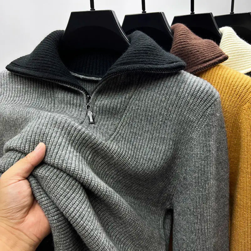 Pull À Col Zippé pour Homme | Idéal pour Le Quotidien Et Les Loisirs