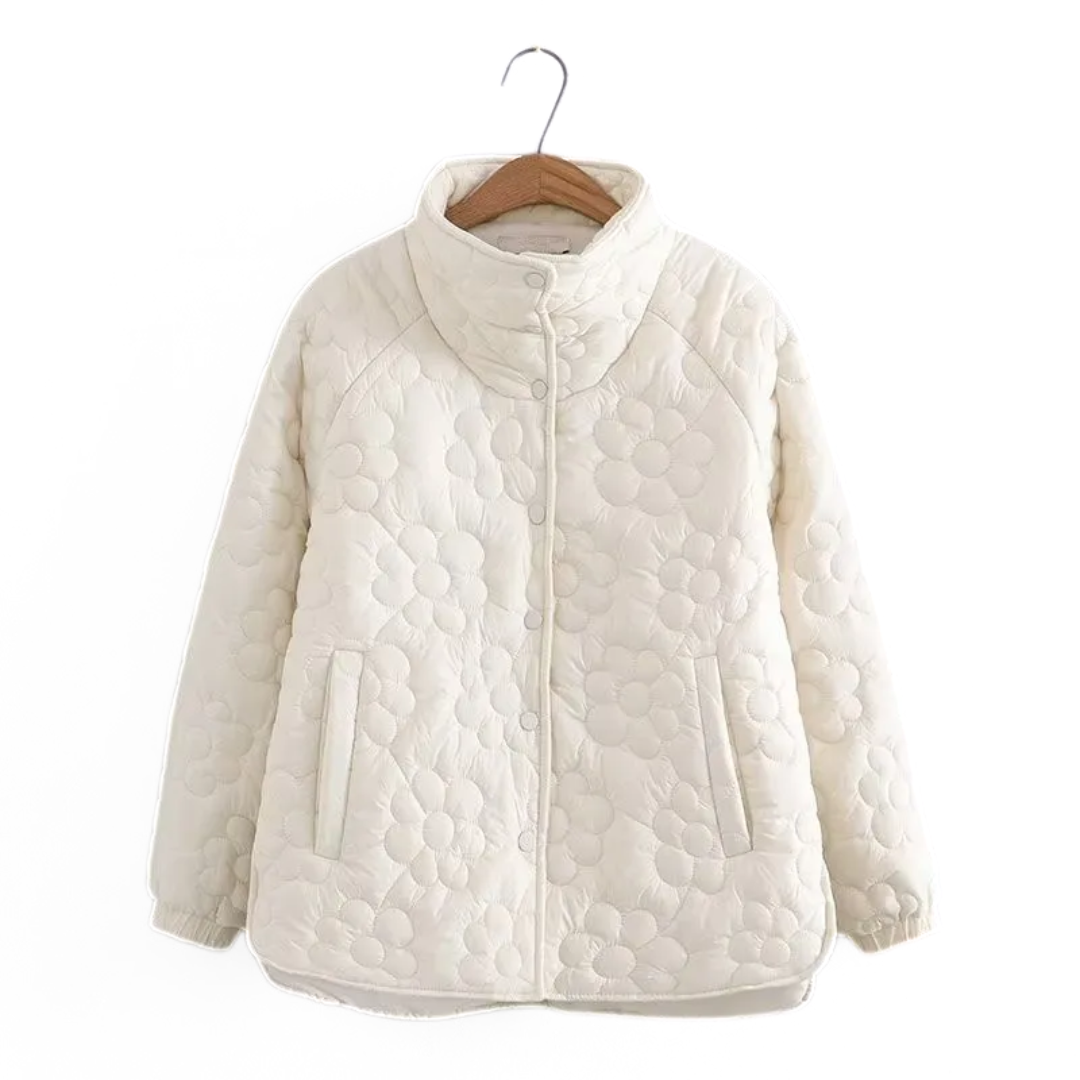 Manteau d’Hiver avec Motif Floral Pressé pour Femme | Idéal pour l’Hiver et l’Automne