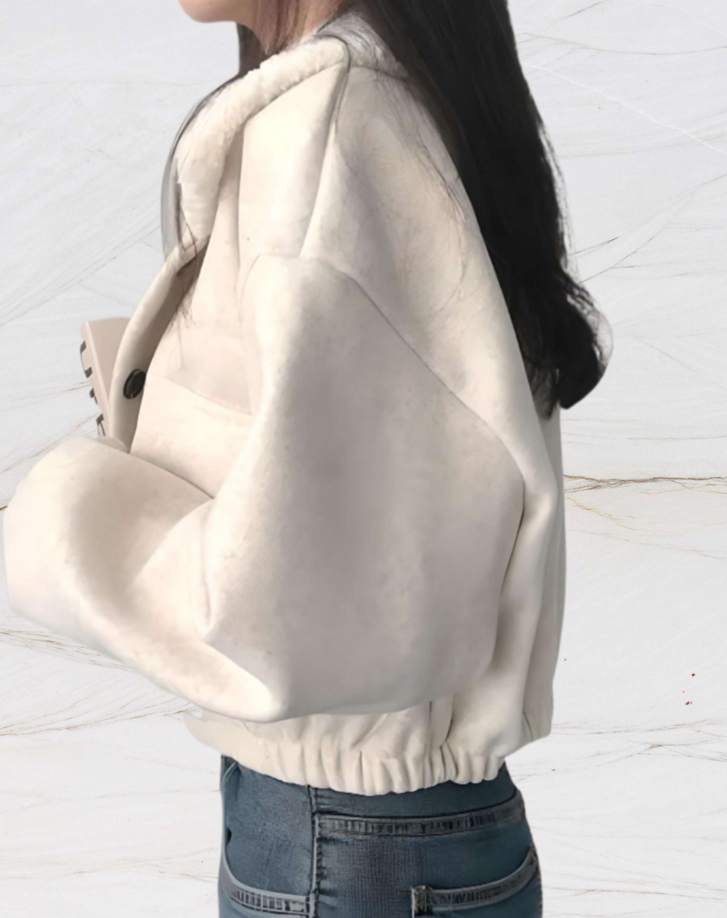 Manteau Court avec Poches Poitrine pour Femme | Idéal pour La Saison Froide