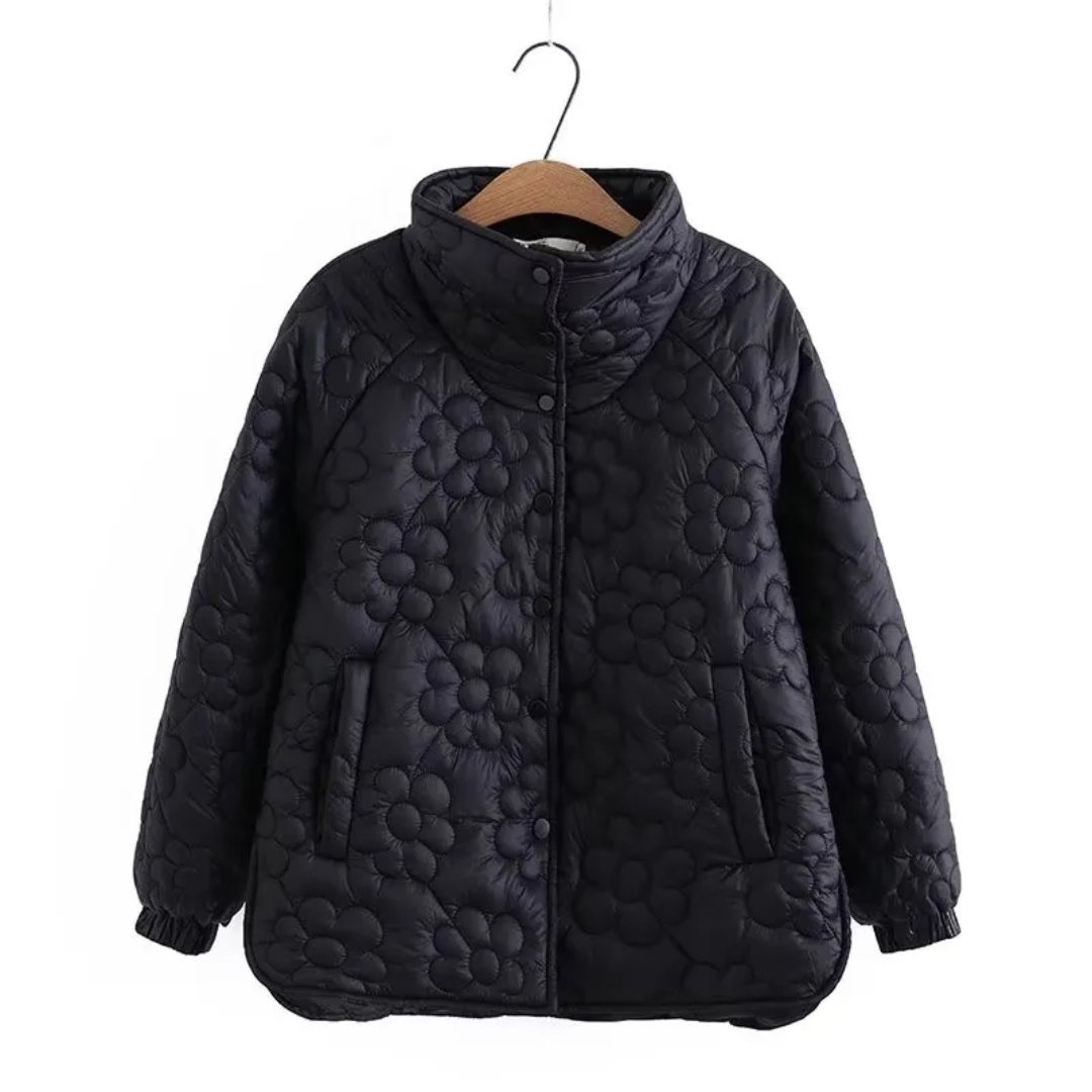Manteau d’Hiver avec Motif Floral Pressé pour Femme | Idéal pour l’Hiver et l’Automne