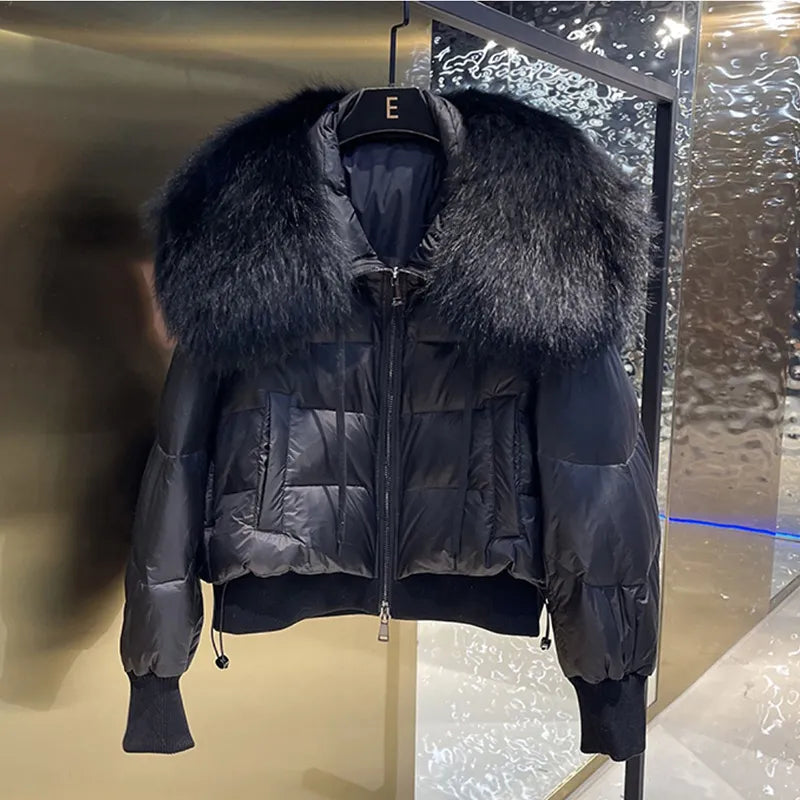 Doudoune d’Hiver avec Col en Fausse Fourrure et Fermeture Zippée pour Femme | Idéale pour Temps Froid