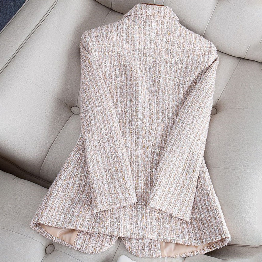 Blazer Long Cintré à Motif Carreaux pour Femme | Idéal pour le Travail et les Sorties