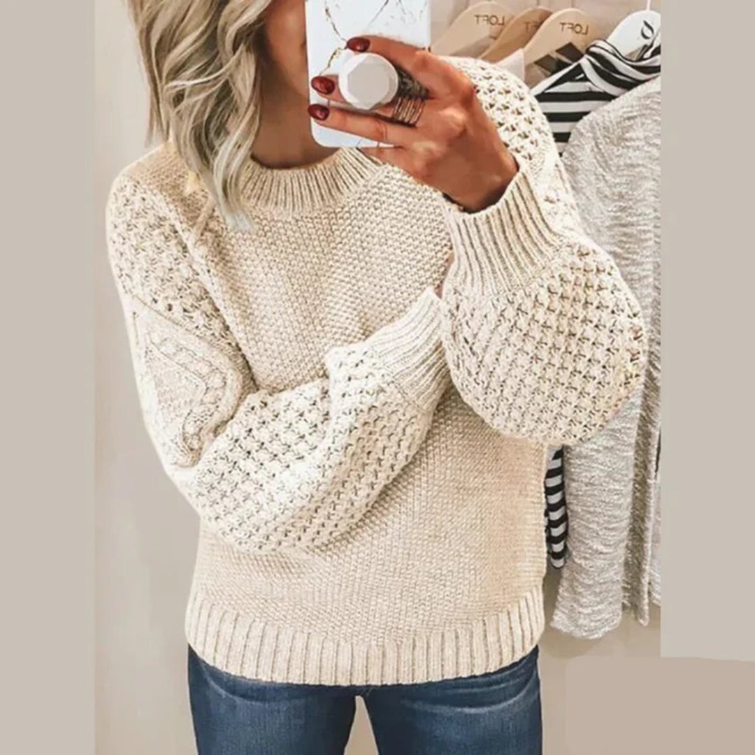 Pull à Manches Longues pour Femme en Matière Synthétique | Idéal pour l’Hiver