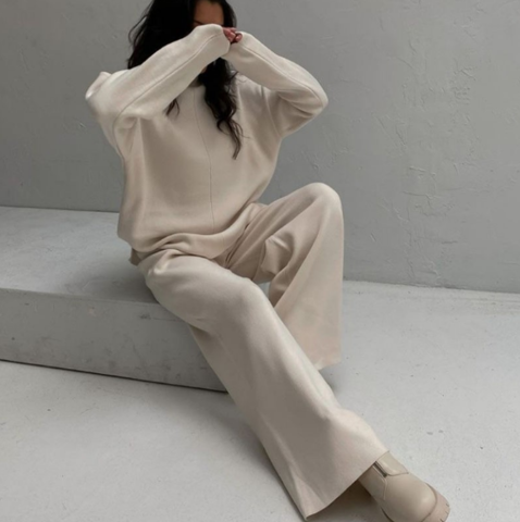 Ensemble Décontracté Deux Pièces avec Haut Ample et Pantalon Large pour Femmes | Idéal pour la Maison et les Sorties Quotidiennes