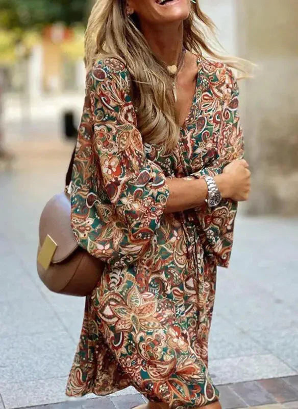 Robe à Motif Coloré avec Coupe Ample pour Femme | Idéale pour les Journées d’Été et les Sorties Décontractées
