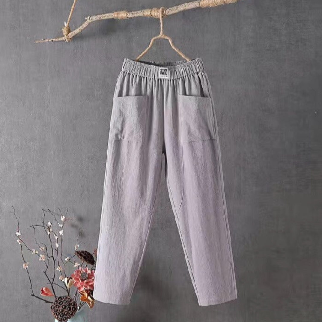 Pantalon Décontracté à Taille Élastique avec Poches pour Femme | Idéal pour les Journées Chaudes