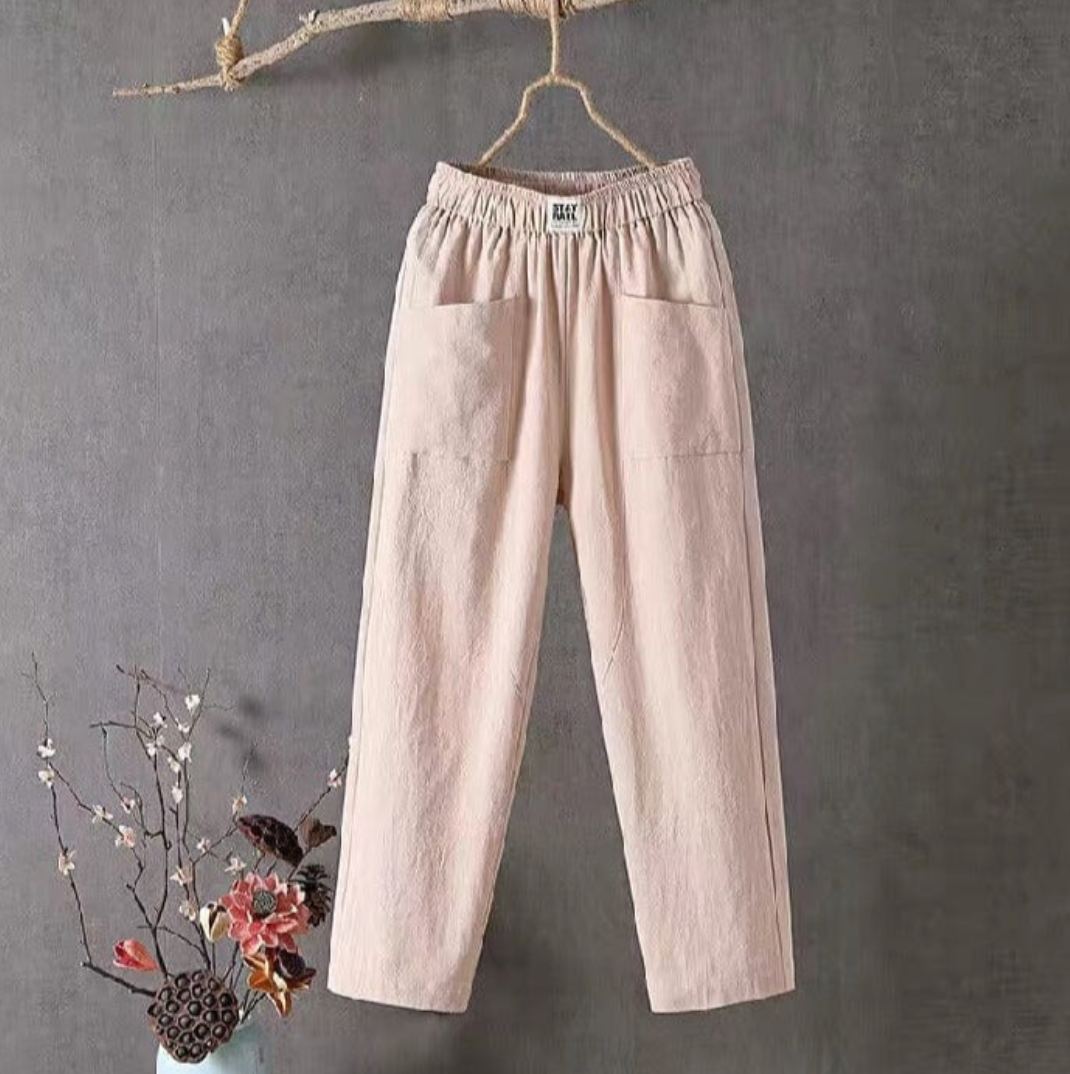 Pantalon Décontracté à Taille Élastique avec Poches pour Femme | Idéal pour les Journées Chaudes