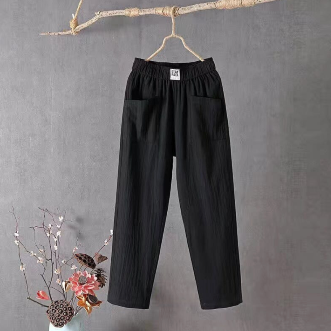 Pantalon Décontracté à Taille Élastique avec Poches pour Femme | Idéal pour les Journées Chaudes