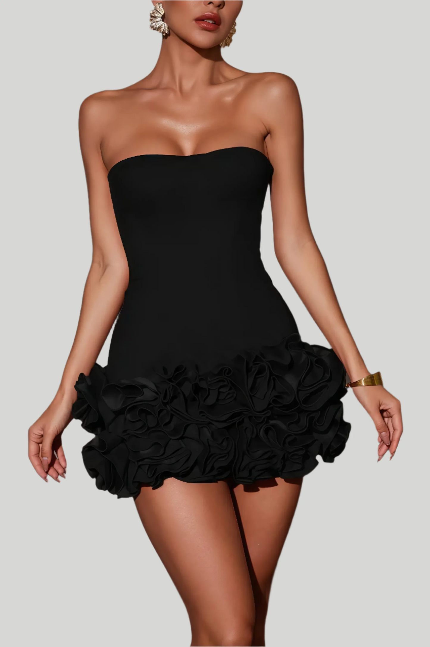 Robe Mini Bustier avec Ourlet à Motif Floral pour Femme | Idéale pour l'Été et les Sorties Décontractées