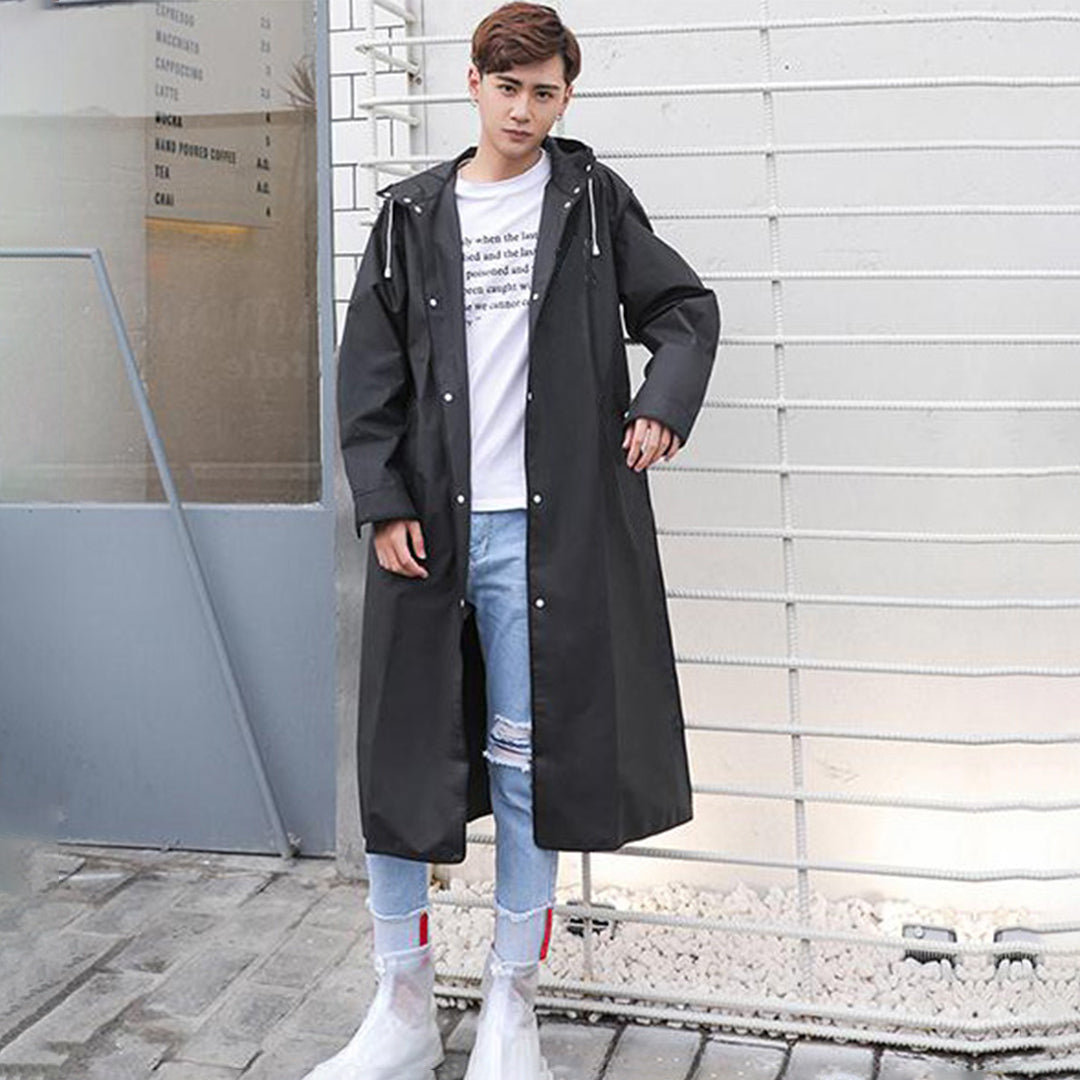 Veste Longue avec Capuche et Fermeture Zippée pour Hommes | Idéale pour l'Hiver