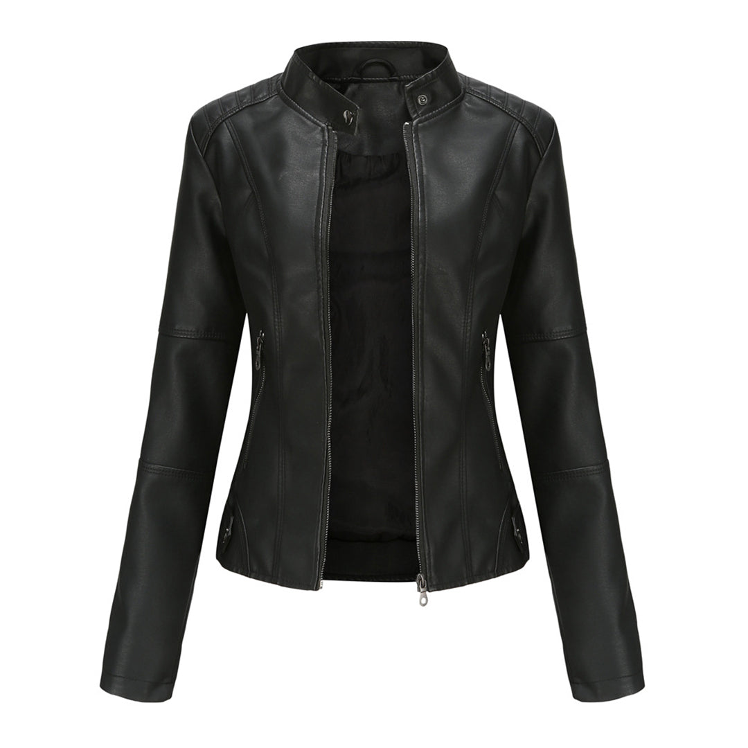 Veste Courte À Col Et Fermeture Zippée pour Femme | Idéale pour Mi-Saison