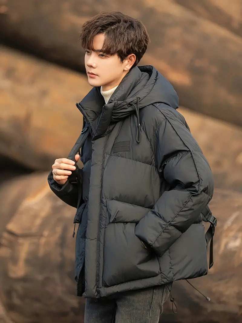 Manteau Matelassé avec Doublure et Col Montant pour Homme | Idéal pour Saison Hivernale